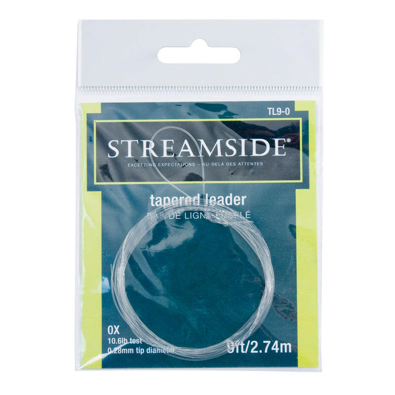 Streamside Tapered Leader 5X 4lb 0.28mm Tip Dia. 9ft C.G. Emery