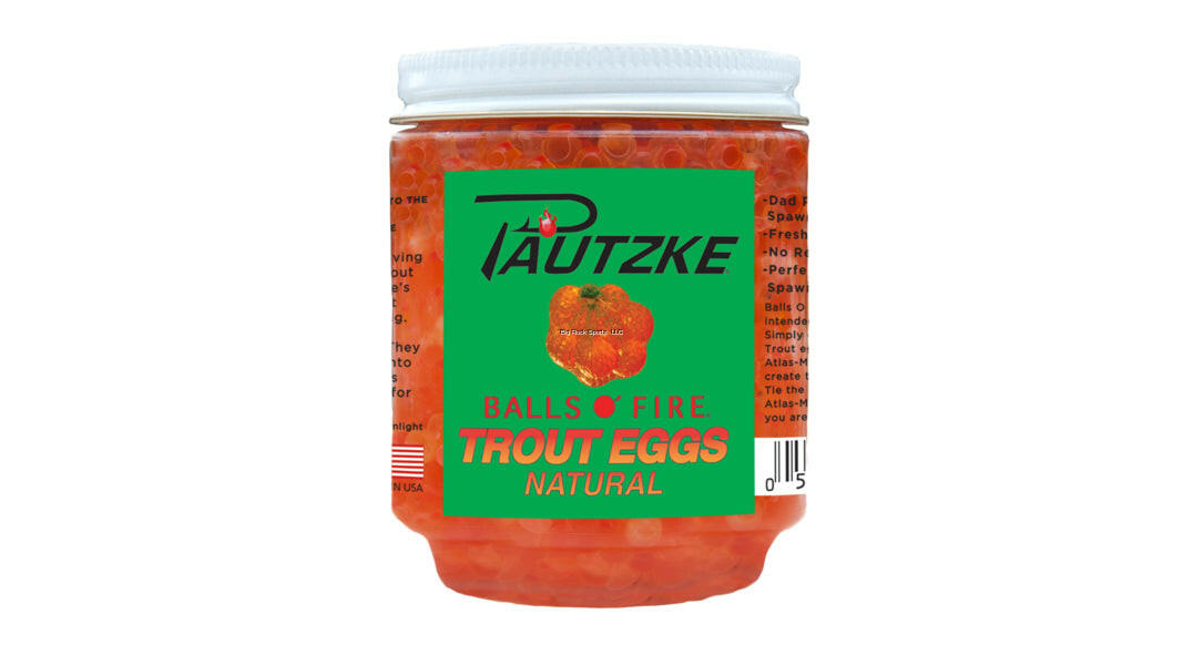 Pautzke BALLS O' FIRE - Trout Eggs, Natural, Can be colored, 8oz jar Big Rock Sports