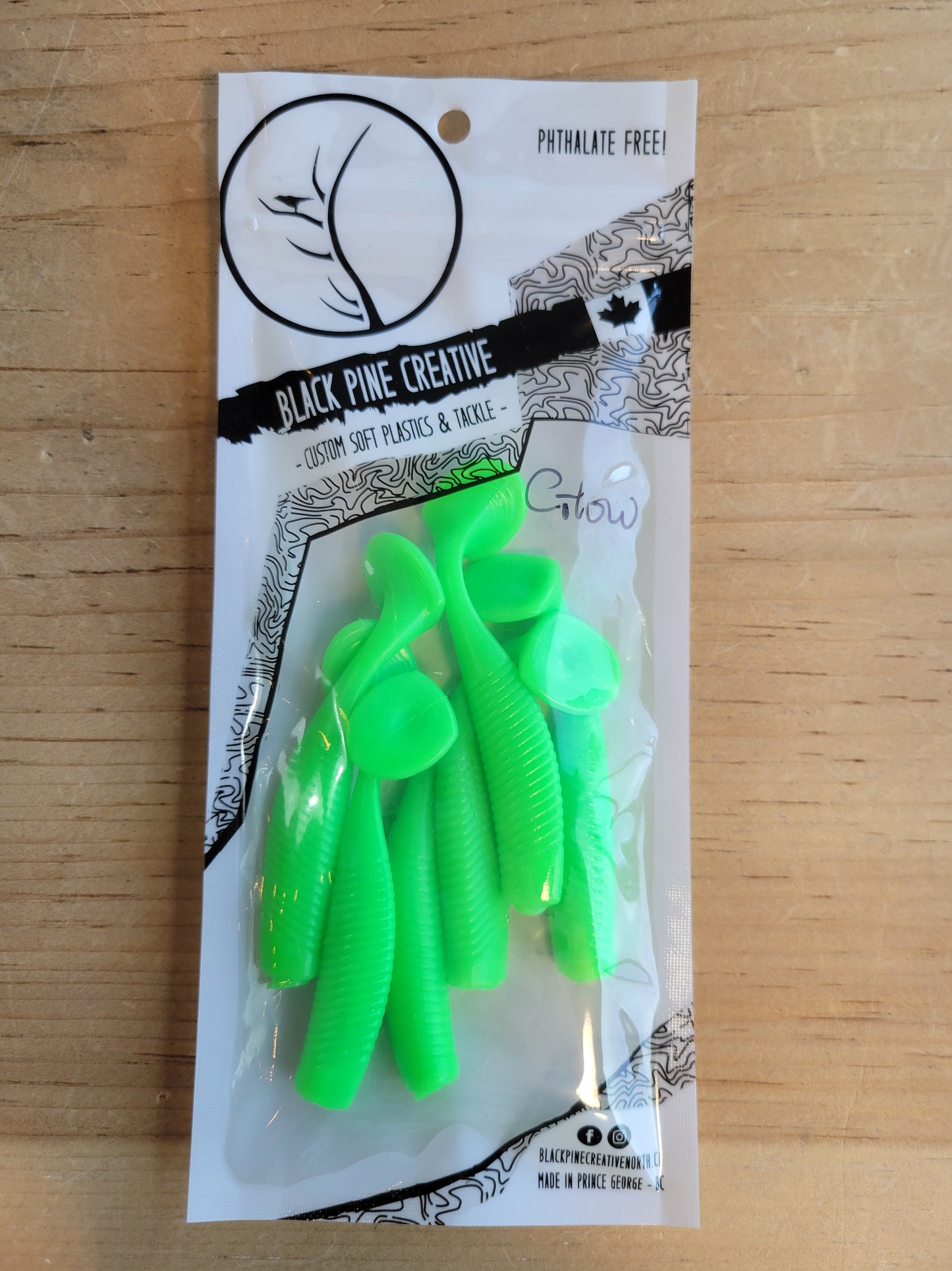 Black Pine Creative 2-3/4" Glow Paddle Tails 6/pk - Stony Tackle Shack