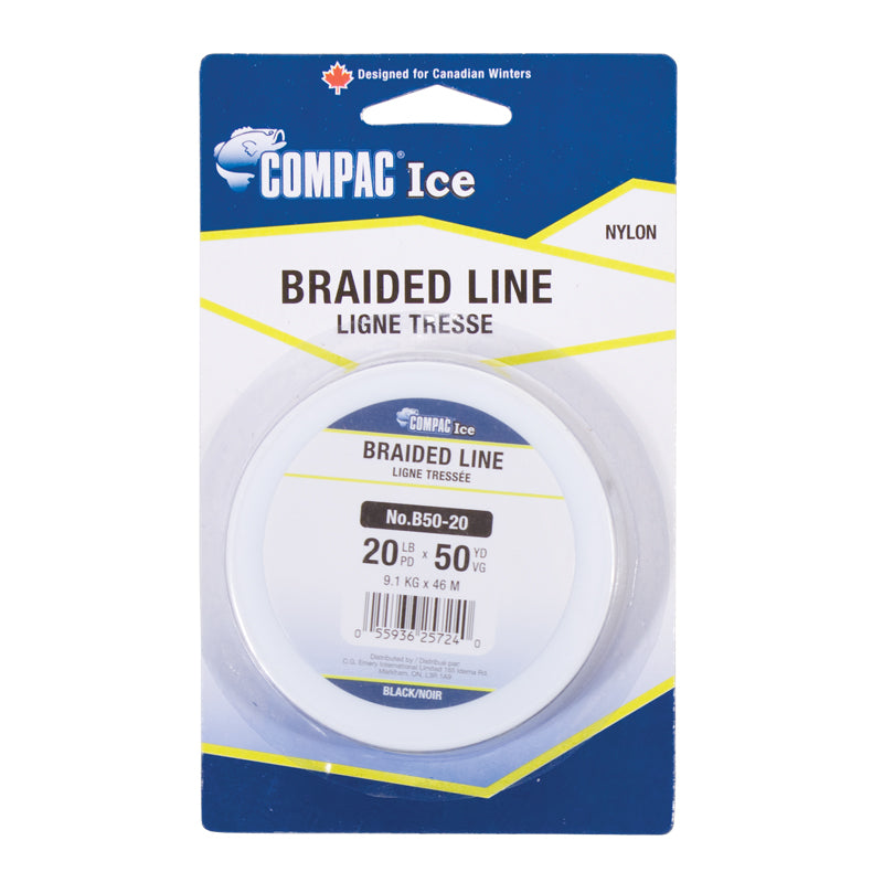 COMPAC Black Braided Ice Line 50yd Spools