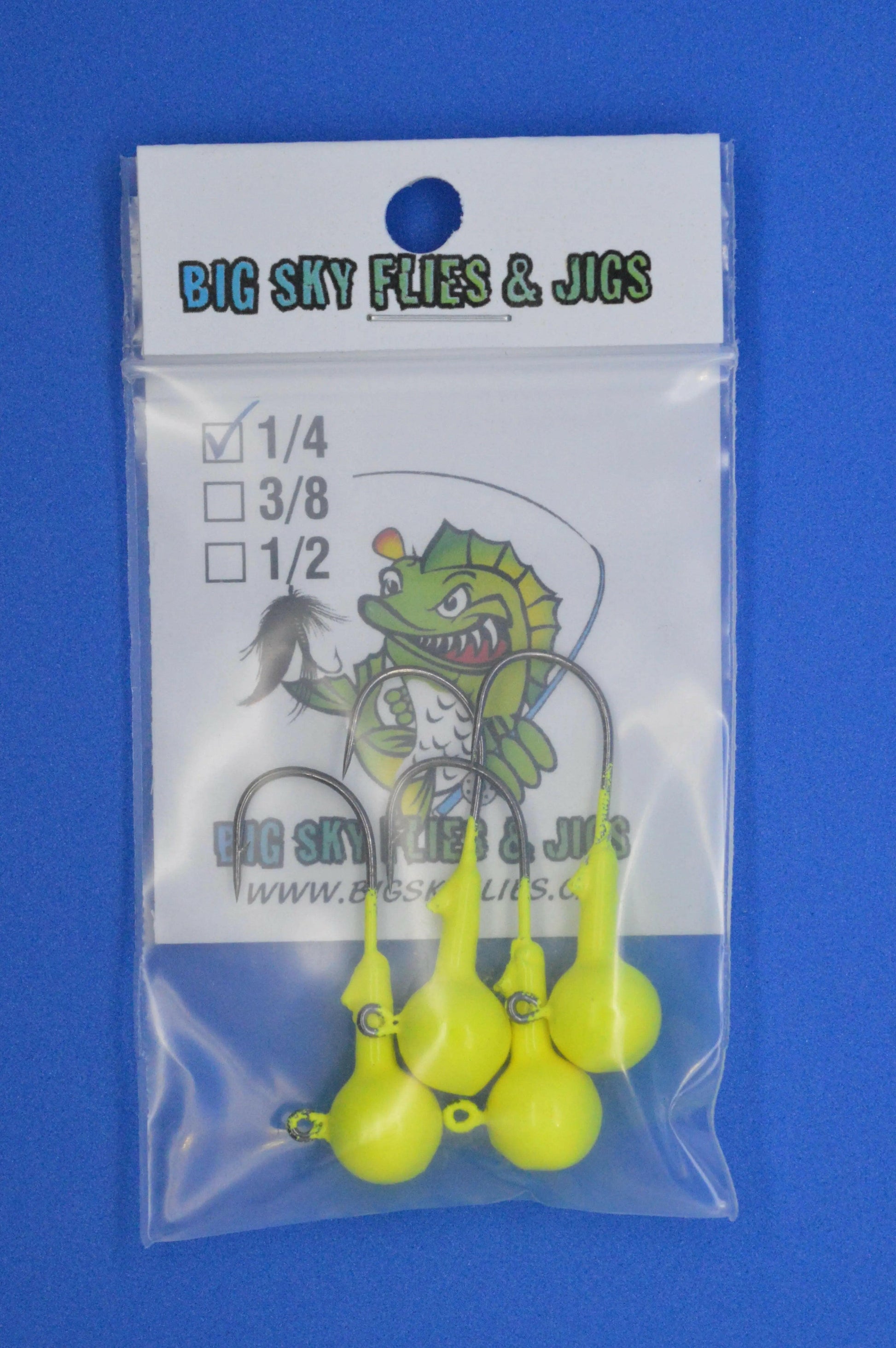 Big Sky 1/4oz Ball Jigs (Non-Glowing) 4/pack Big Sky