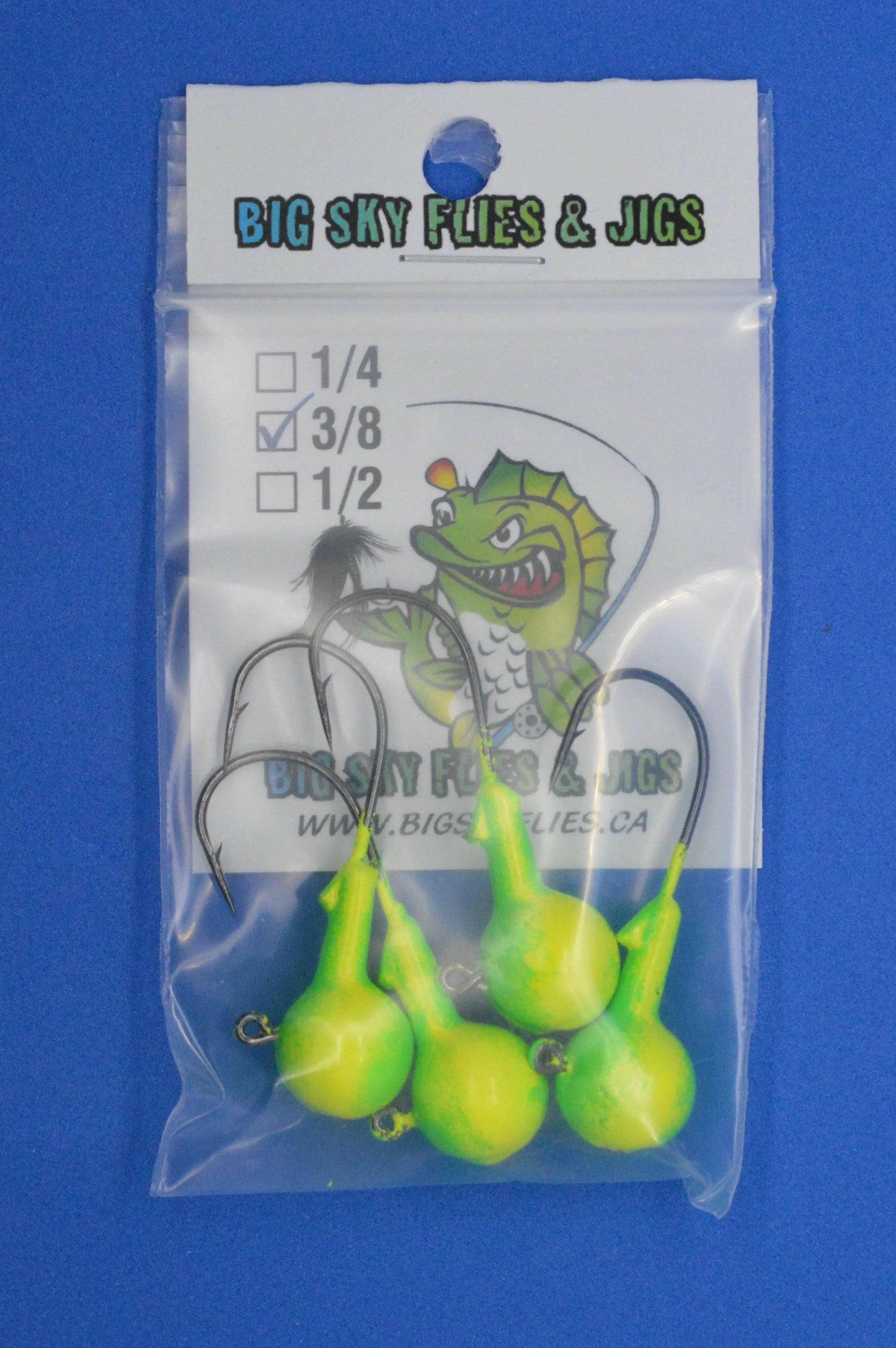 Big Sky 3/8oz Ball Jigs 3/8oz (Non-Glowing) 4/pack Big Sky