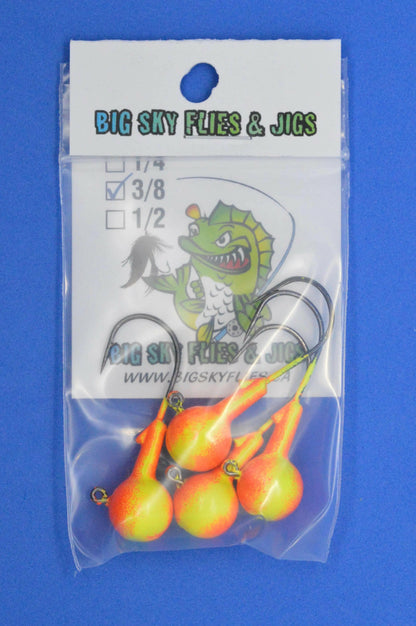 Big Sky 3/8oz Ball Jigs 3/8oz (Non-Glowing) 4/pack Big Sky