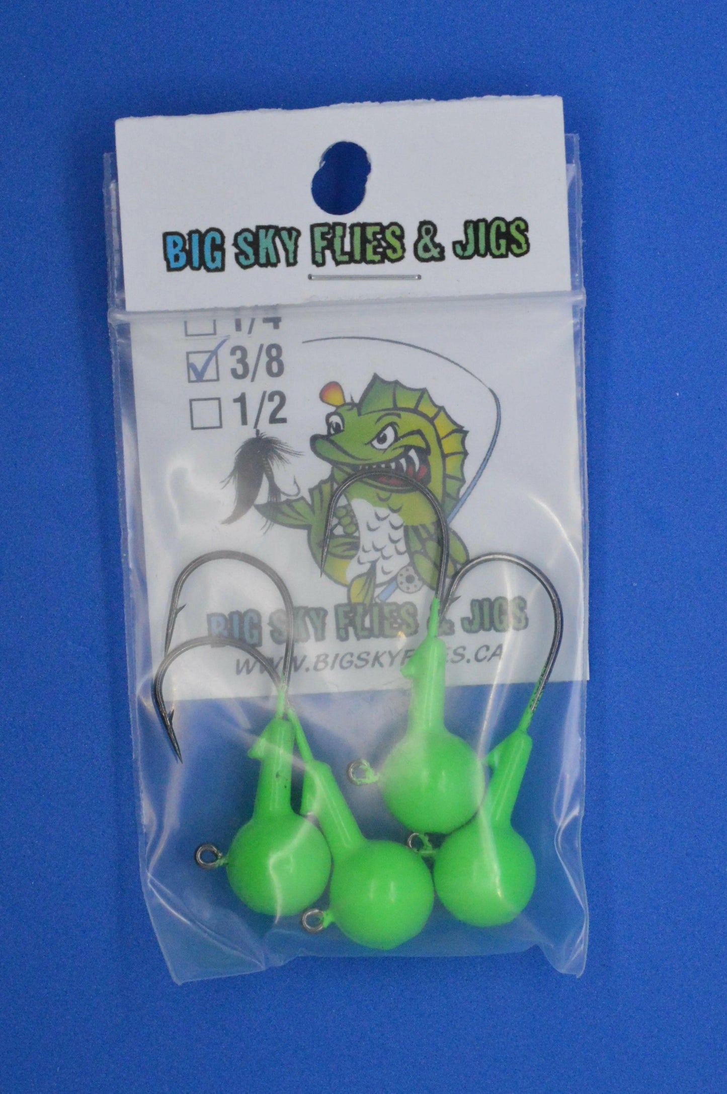 Big Sky 3/8oz Ball Jigs 3/8oz (Non-Glowing) 4/pack Big Sky