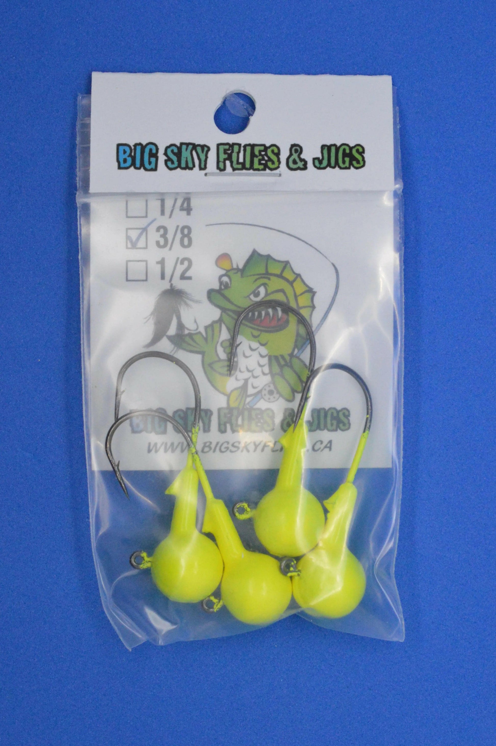 Big Sky 3/8oz Ball Jigs 3/8oz (Non-Glowing) 4/pack Big Sky