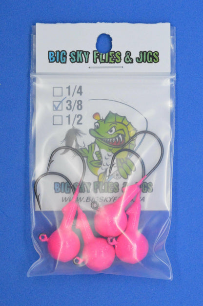 Big Sky 3/8oz Ball Jigs 3/8oz (Non-Glowing) 4/pack Big Sky