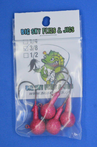 Big Sky 3/8oz Ball Jigs 3/8oz (Non-Glowing) 4/pack Big Sky