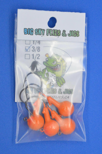 Big Sky 3/8oz Ball Jigs 3/8oz (Non-Glowing) 4/pack Big Sky