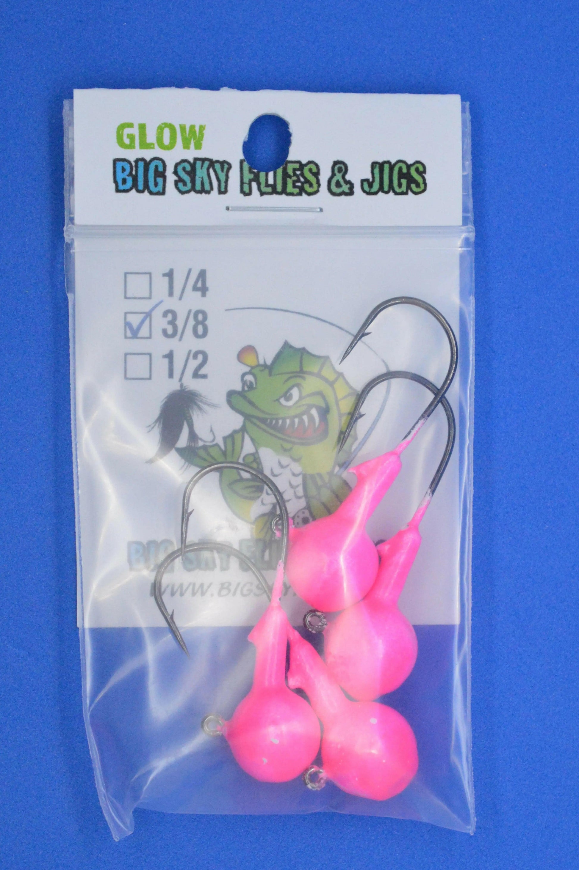 Big Sky Ball Jigs 3/8oz Glow 4/pack Big Sky