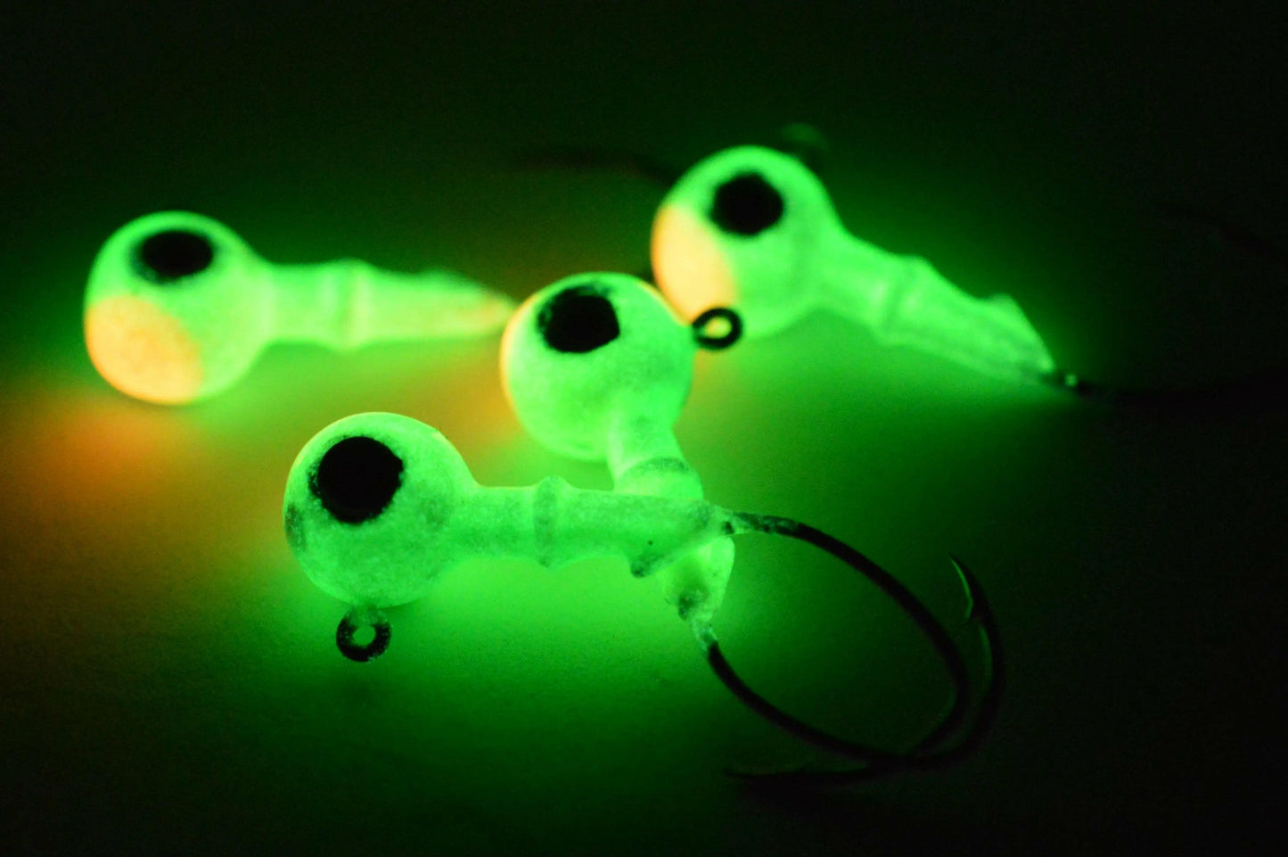 Big Sky Mean Machine 1/4oz Glow Jig Heads 4/pack Big Sky