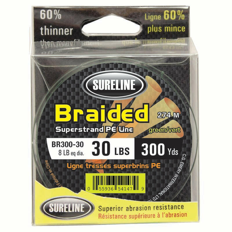 Sureline Braided Superstrand PE Line Green 300yds 20lb C.G. Emery