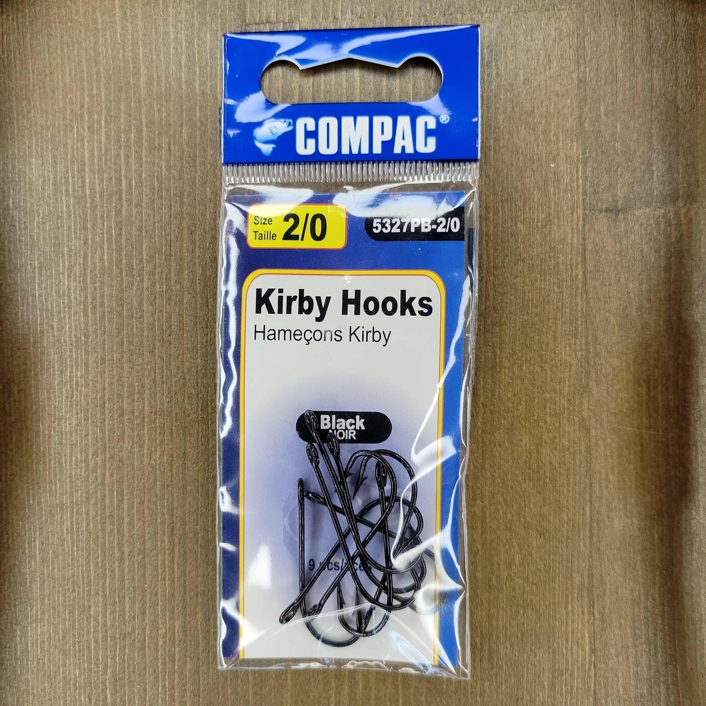 COMPAC Black Kirby Hooks #2/0 9pcs C.G. Emery