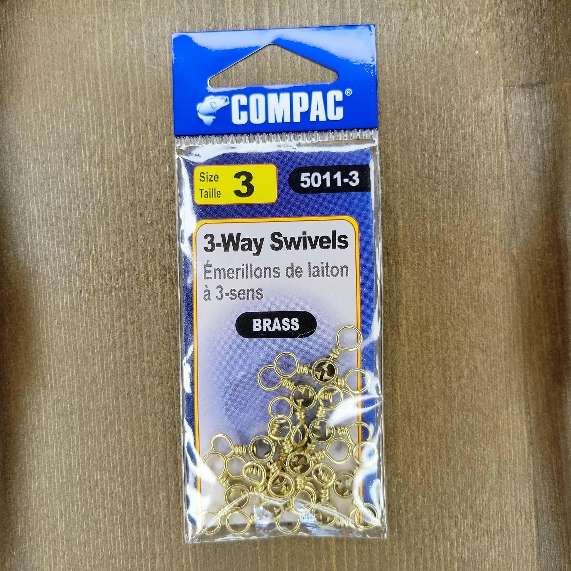 COMPAC Brass 3-way Swivels #3 10pcs C.G. Emery