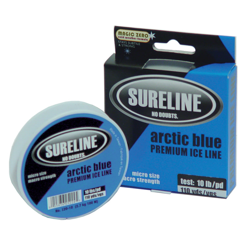 Sureline Arctic Blue Premium Ice Fishing Monofilament 110yds