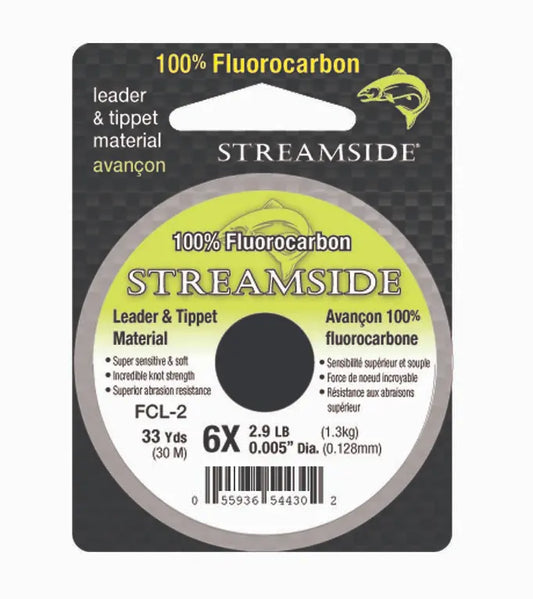 Streamside Fluorocarbon Leader & Tippet Material 6.6lb 33yd.