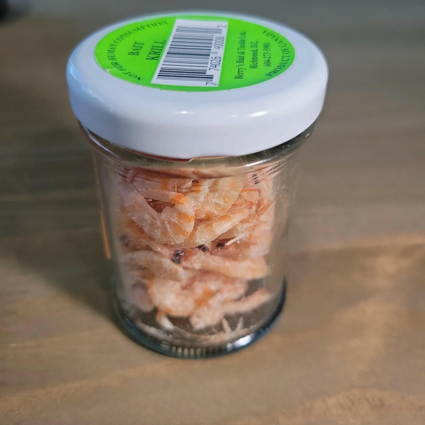 Shrimp Bait Natural in Jar.