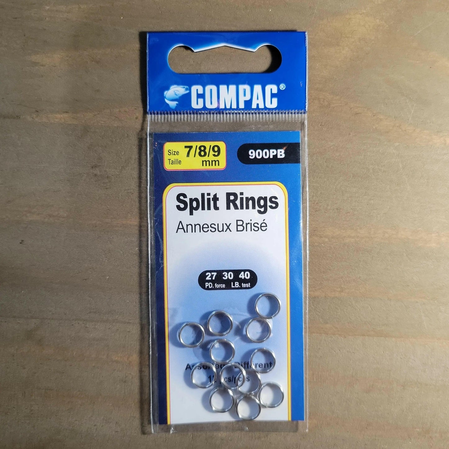 COMPAC Split Rings ST/ST Size 7/8/9 12pack.