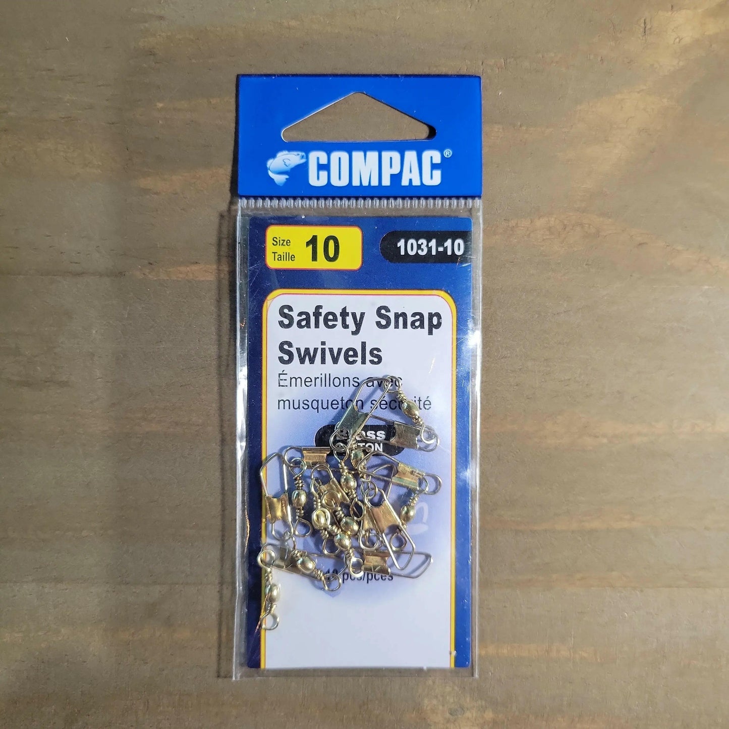 COMPAC Safety Snap Swivel Brass #10 10pack.