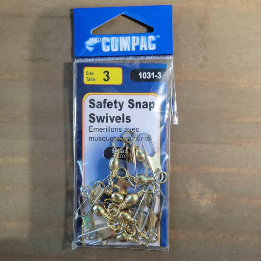 COMPAC Safety Snap Swivels Brass #3 10pack.