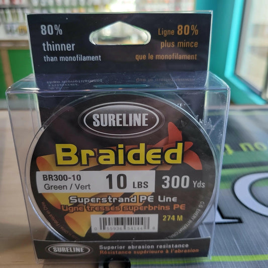 Sureline Braided Superstrand PE Line Green 300yds 10lb.