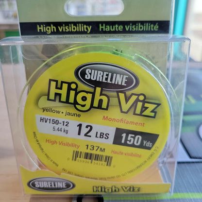 Sureline High Viz Monofilament Line 12lbs 150yds.