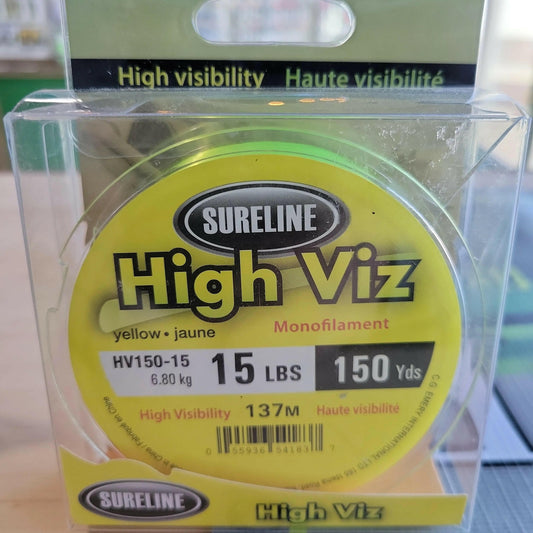 Sureline High Viz Monofilament Line 15lbs 150yds.